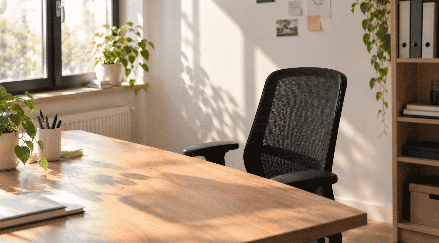 Bild von einem leeren Schreibtischplatz
