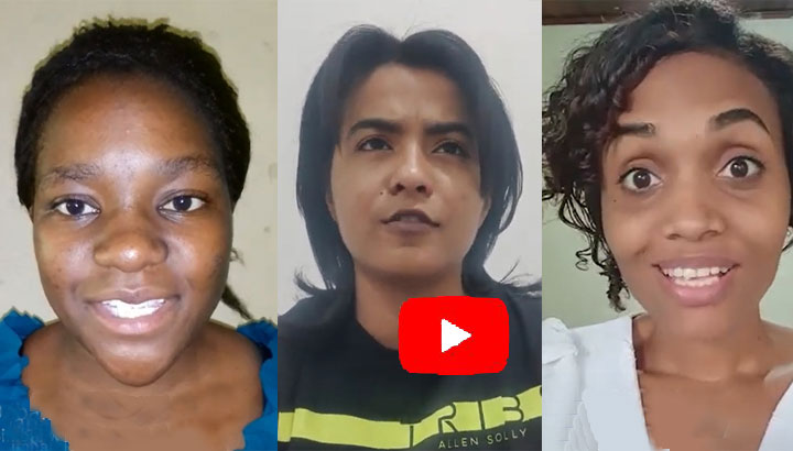 Drei der interviewten Frauen sprechen zu Frauenrechten