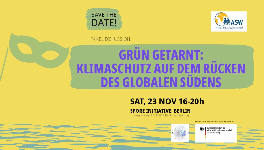 Plakat der Veranstaltung zu grüner Kolonialismus
