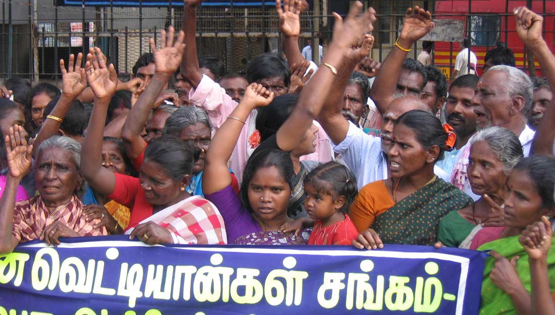 Protest von Dalits in Tamil Nadu