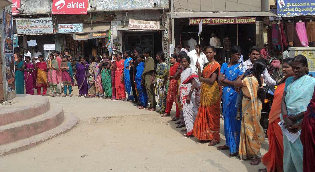 Frauen protestieren in Südindien