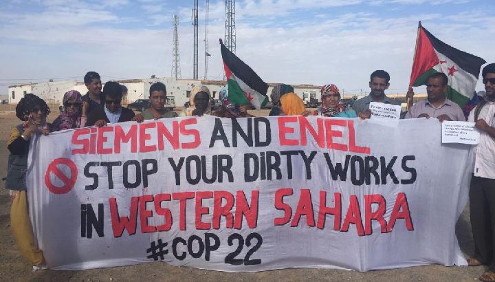 Protest gegen Siemens in der Westsahara