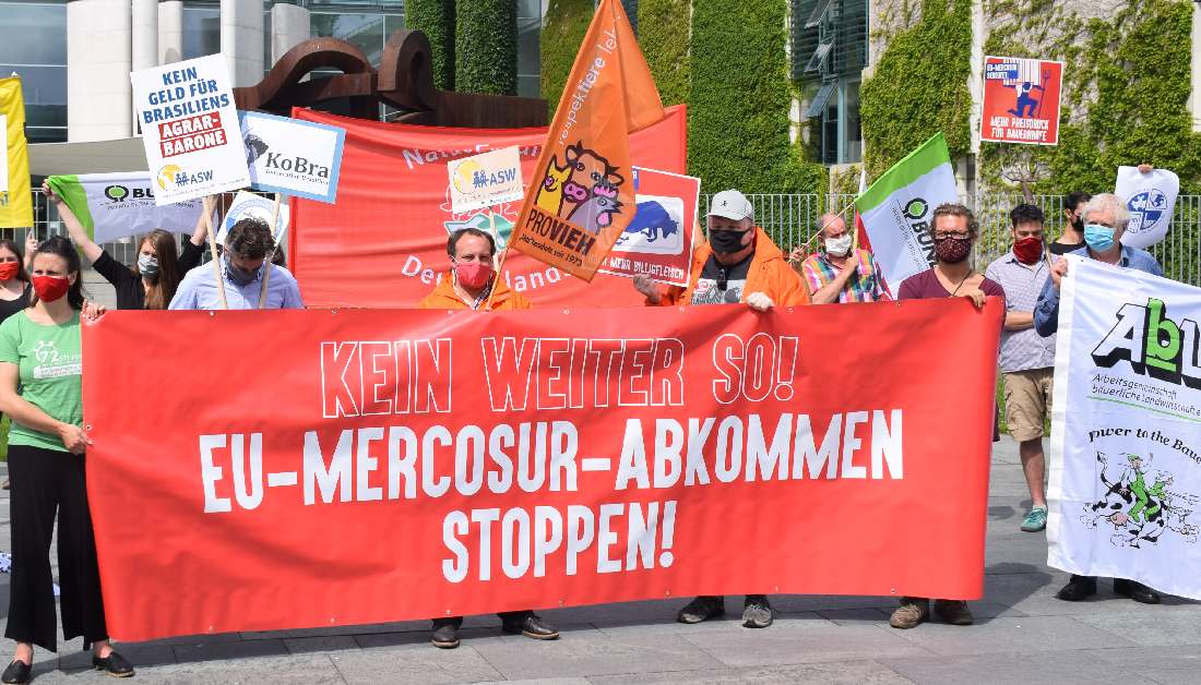 Protest gegen das Mercosur-Abkommen in Berlin