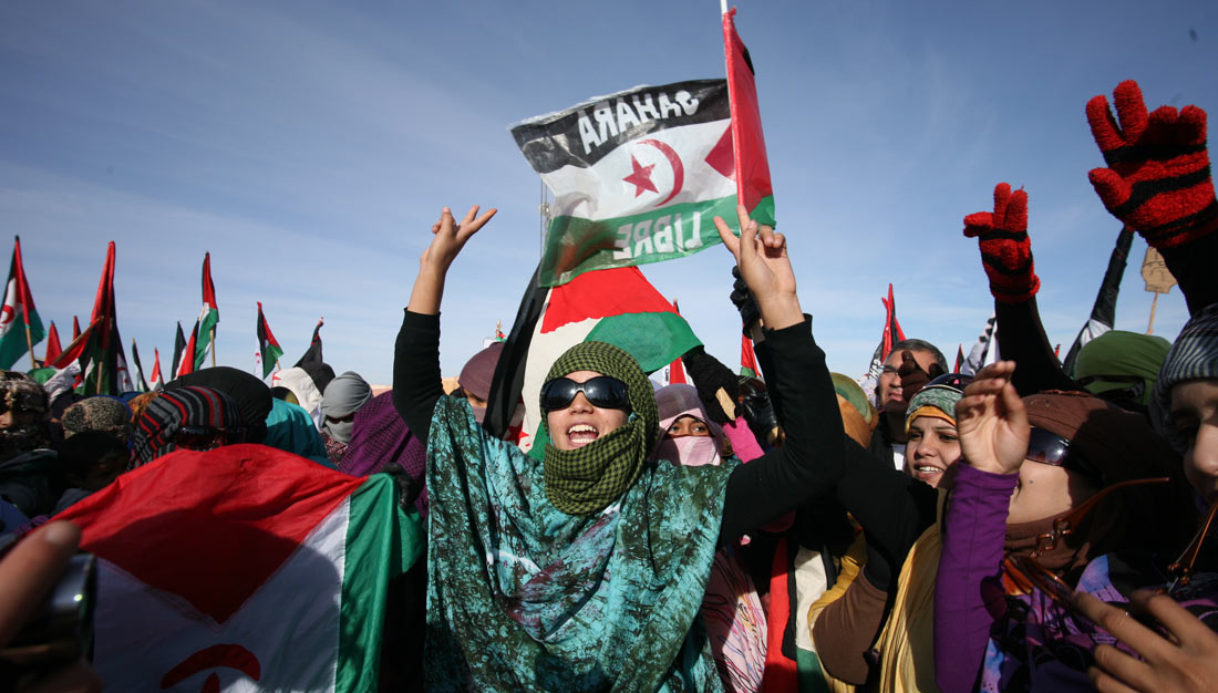 Sahrauische Frauen protestieren